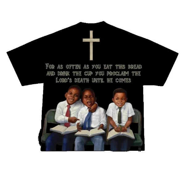 Y2K Short Sleeves Vintage Tee Children First Sunday Print Graphic Cotton T-Shirt Men Oversize Tshirt Streetwear Women Tops - Image 2