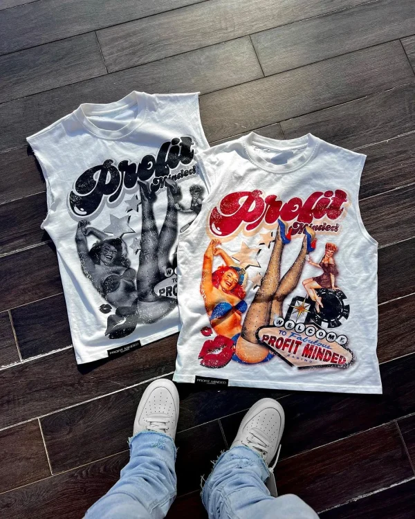 Streetwear Short Sleeved Harajuku Hip-hop Retro Sleeveless T Shirt Men and Women Y2k Punk Casual Loose T Shirt Trendy Summer Top - Image 2