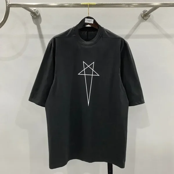 Printed Shirt Man Clothing Shirts Graphic Tee Five Star Printing Fashion Men'S Cotton T-Shirt Half Sleeve Casual Streetwear Tops - Image 2